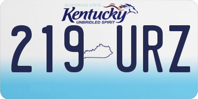KY license plate 219URZ