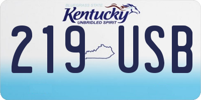 KY license plate 219USB