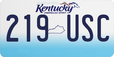 KY license plate 219USC