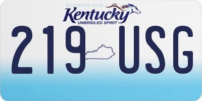 KY license plate 219USG