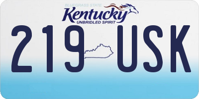 KY license plate 219USK
