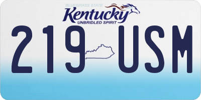 KY license plate 219USM