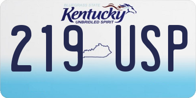 KY license plate 219USP