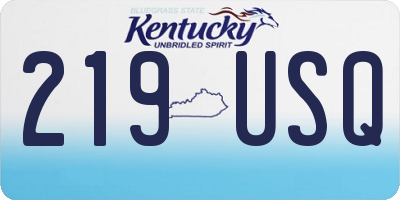 KY license plate 219USQ