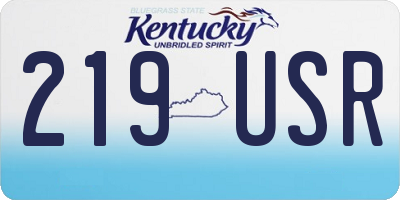 KY license plate 219USR