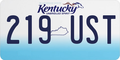 KY license plate 219UST