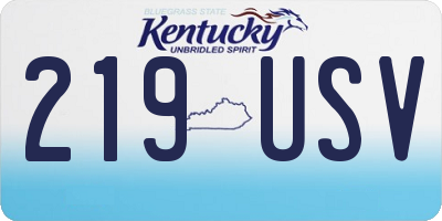 KY license plate 219USV
