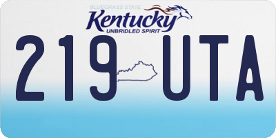 KY license plate 219UTA