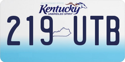 KY license plate 219UTB