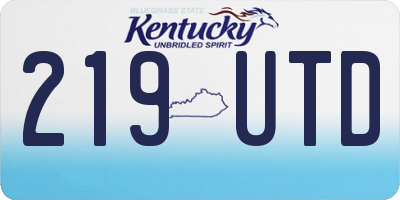 KY license plate 219UTD