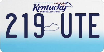 KY license plate 219UTE