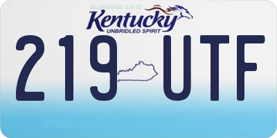 KY license plate 219UTF