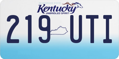 KY license plate 219UTI