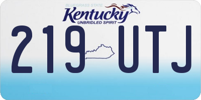 KY license plate 219UTJ