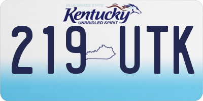 KY license plate 219UTK