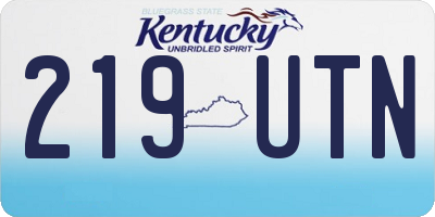 KY license plate 219UTN