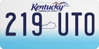 KY license plate 219UTO