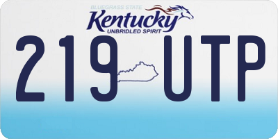 KY license plate 219UTP