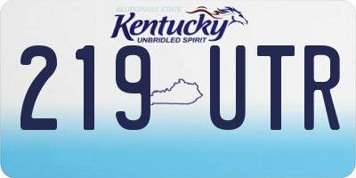 KY license plate 219UTR