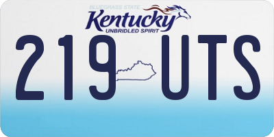 KY license plate 219UTS