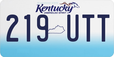 KY license plate 219UTT
