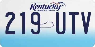 KY license plate 219UTV