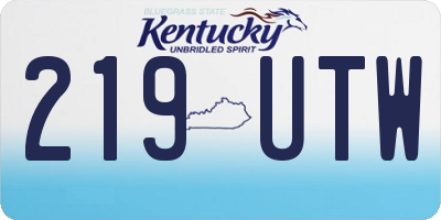 KY license plate 219UTW