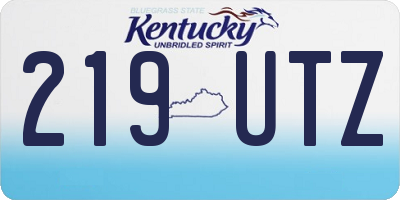 KY license plate 219UTZ