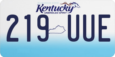 KY license plate 219UUE