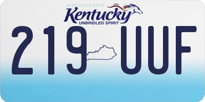 KY license plate 219UUF