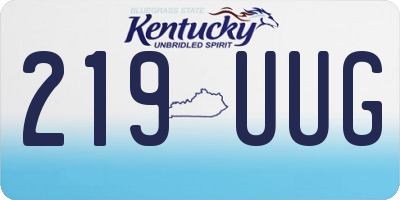KY license plate 219UUG