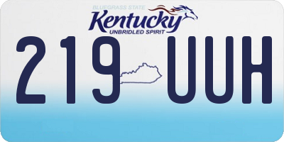 KY license plate 219UUH
