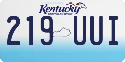 KY license plate 219UUI