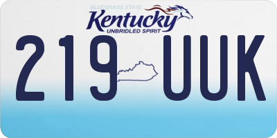 KY license plate 219UUK