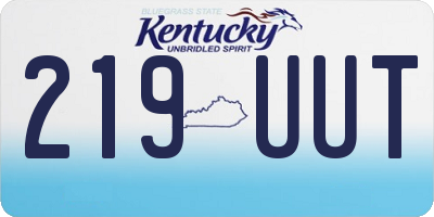 KY license plate 219UUT