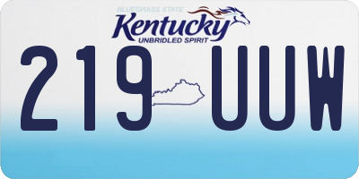 KY license plate 219UUW