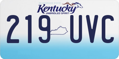 KY license plate 219UVC