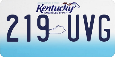 KY license plate 219UVG