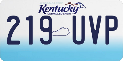 KY license plate 219UVP