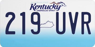 KY license plate 219UVR