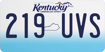 KY license plate 219UVS