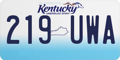 KY license plate 219UWA