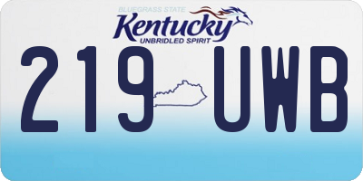 KY license plate 219UWB