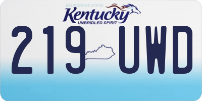KY license plate 219UWD