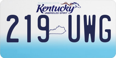 KY license plate 219UWG