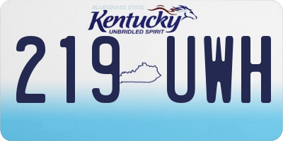 KY license plate 219UWH