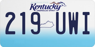 KY license plate 219UWI