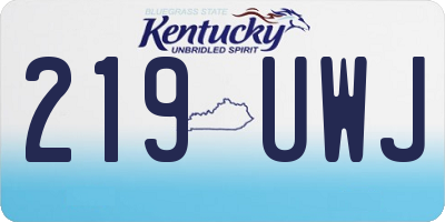 KY license plate 219UWJ