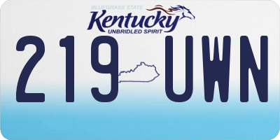 KY license plate 219UWN