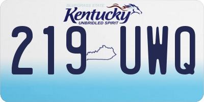 KY license plate 219UWQ